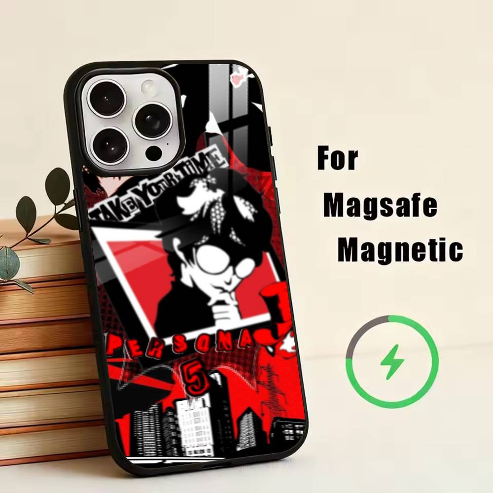 

games-Wallpaper Persona 5 Phone Case For iPhone17,16,15,14,13,12,11 Plus,Pro Magnetic For Magsafe Wireless Charging iPhone13PROMAX