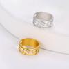 Men's Fashion Hollow Eye Design Large Size Ring Non Fading Symbol Band Statement Jewelry