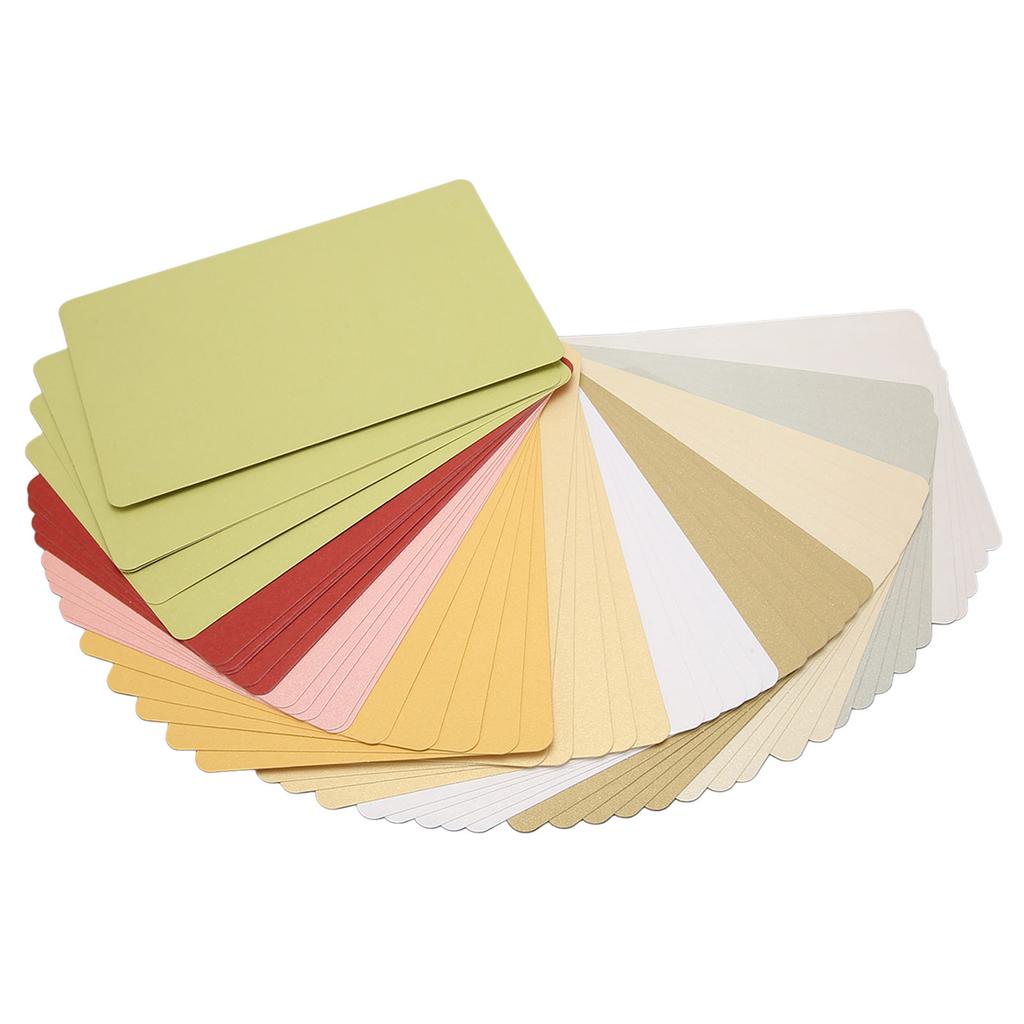 200Pcs Pearlescent Card Stock Assorted Colors Blank Metallic Cardstock Paper with Rounded Corners