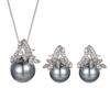 Pearl Set, High-End Zircon Earrings, Necklace, Flower-Shaped Light Luxury And Elegant Women