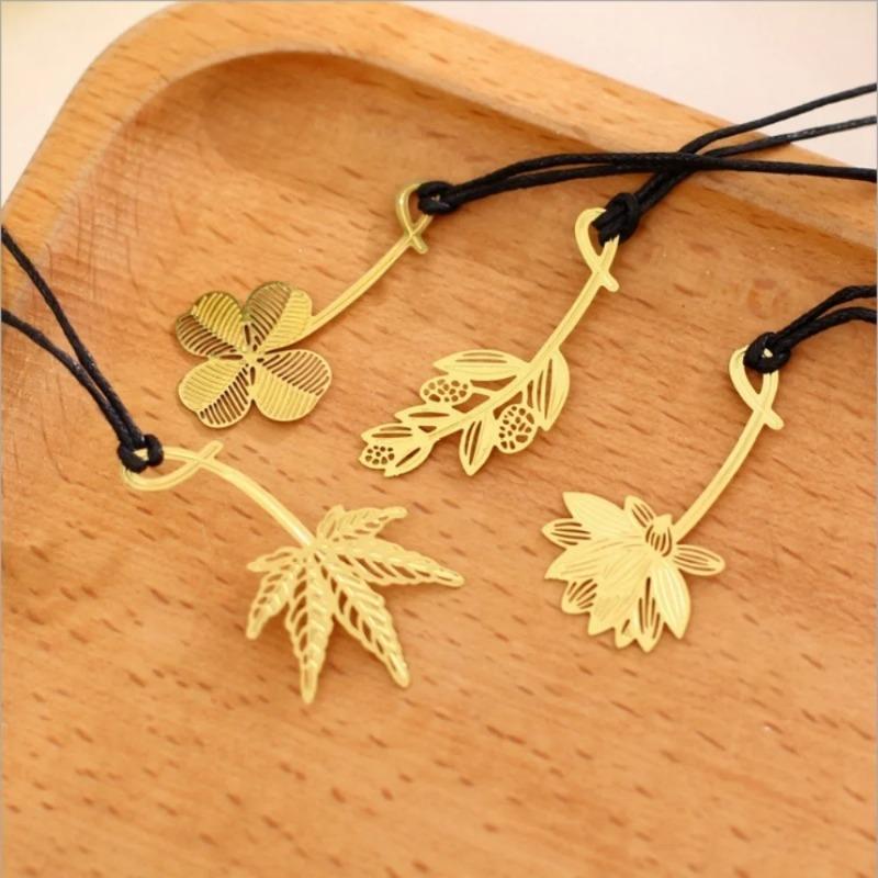 

4Pcs Elegant And Fresh Floral Bookmarks, Creative Student Stationery Gifts Metal Floral Series Bookmarks Book Reading Bookmark