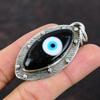 Schwarzer Evil Eye Anhänger Hochwertiger Edelstein Schmuck 925 Sterling Silber Anhänger Handgemacht Boho Anhänger Geschenk für Frauen Evil Eye Schmuck