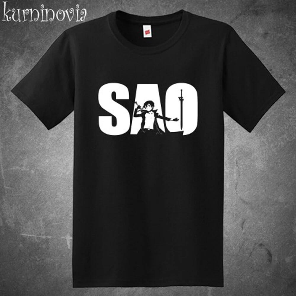 SAO Sword Art Online Anime Cartoon Men s Black Size S to 5XL 2XL