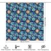 Modern Geometric Printed Shower Curtain Waterproof Bathroom Decor Navy Blue Mint Green White Orange Modern Bath Liner With Hooks