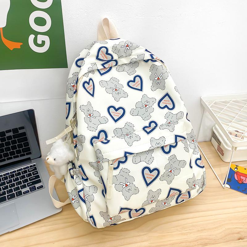 

School bag female junior high school student high value ins wind Japanese primary school student high school student bear backpack female Single Pack