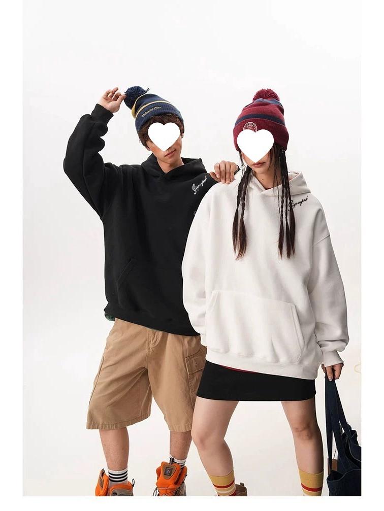 Unisex Embroidered National Trend One-Shoulder Hoodie - Autumn/Winter Loose Fit, Versatile Casual Top