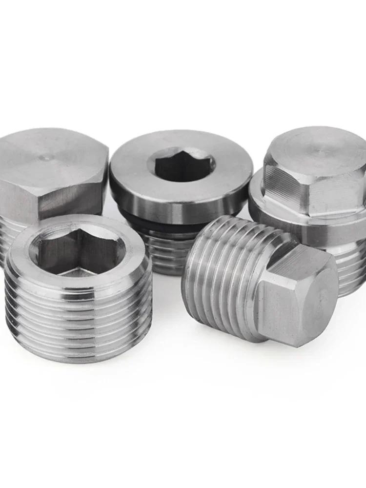 1/8" 1/4" 3/8" 1/2" 3/4" 1" -1-1/2" BSP NPT Maschio Svasato Flangiato Esagonale Quadrato Tappo 304 Acciaio Inossidabile Raccordo per Tubi