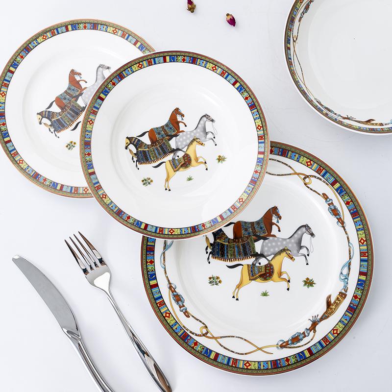 Piatto Cavallo Stile Mongolo Piatti Cena Cavallo in Ceramica Senza Scatola