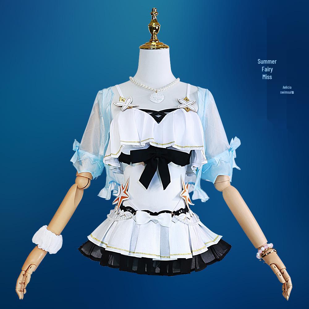 

Elysia Summer Pink Fairy Swimsuit Cosplay Costume from Honkai 3 Anime One Size