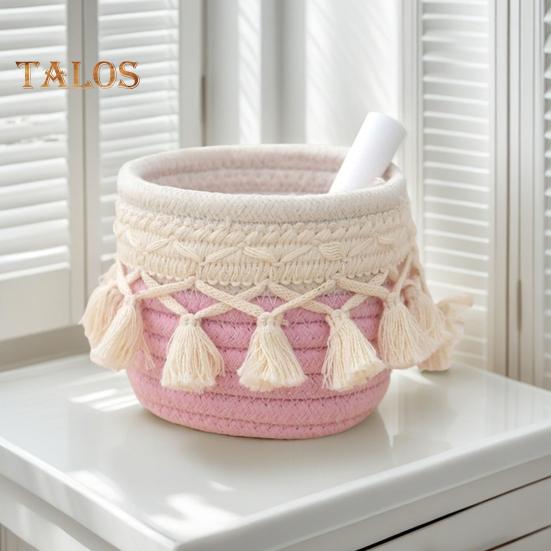 Aufbewahrungskorb Make-up Pinsel Organizer mit Quastendekoration Große Kapazität Mehrzweck Webdesign Aufbewahrungskorb