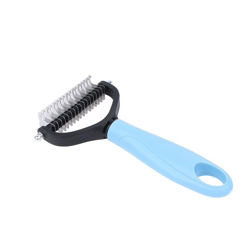 Dual Side Pet Deshedding Brush Efficient Dematting Dog Cat Hair Remover Tool for Pet Owners Grooming Supplies