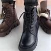 Soft Leather and Down-lined Snow Boots, Women's Shoes, New Style, Casual, Anti-slip, Cotton Boots