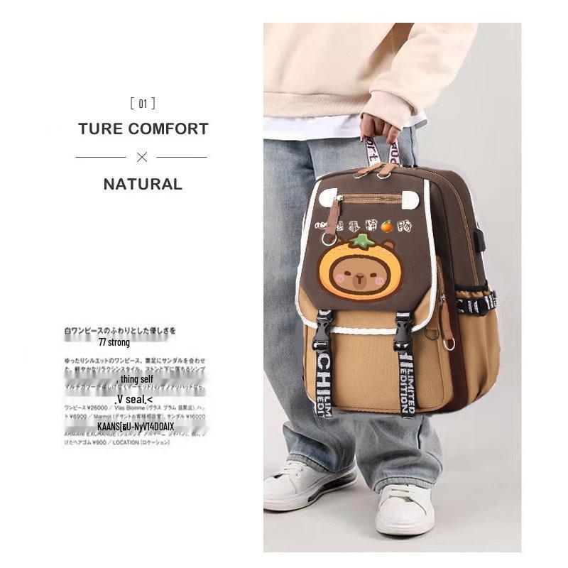 Capybara Backpack: Cute, Funny, Large Capacity, Stain-Resistant, Multifunctional for Middle School Girls