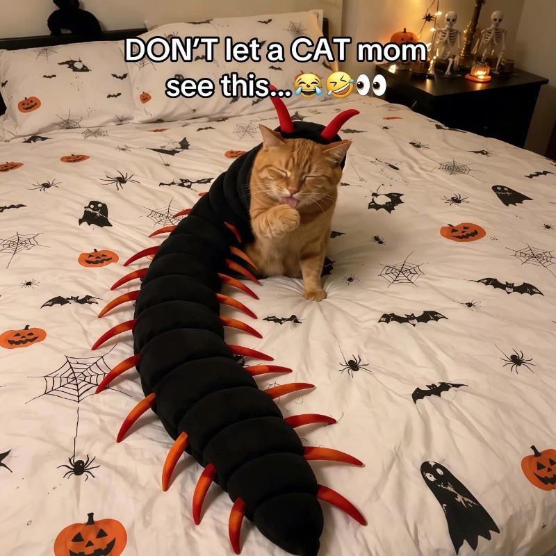 Cat Centipede Costume Funny Adjustable Pet Cosplay Suit for Small Medium Cats Party Photo Shoot Dress Up Props