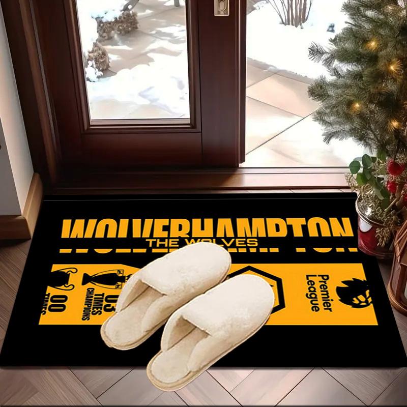 Wolves Football Club Emblem Printed Area Rug for Office, Chair Rug, Decorative Carpet Floor Mat, Large Size Fan Gifts Christmas Gifts