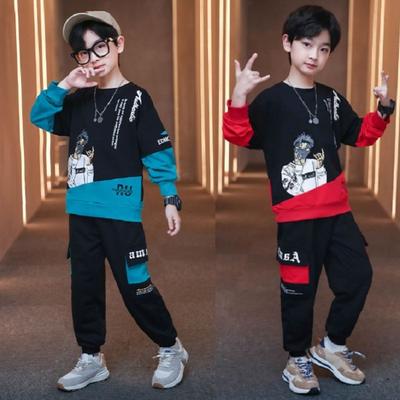 Children's Clothing Boys Autumn Clothes Spring and Autumn Children's Boys Sports Sweater Two-piece Korean Fashion
