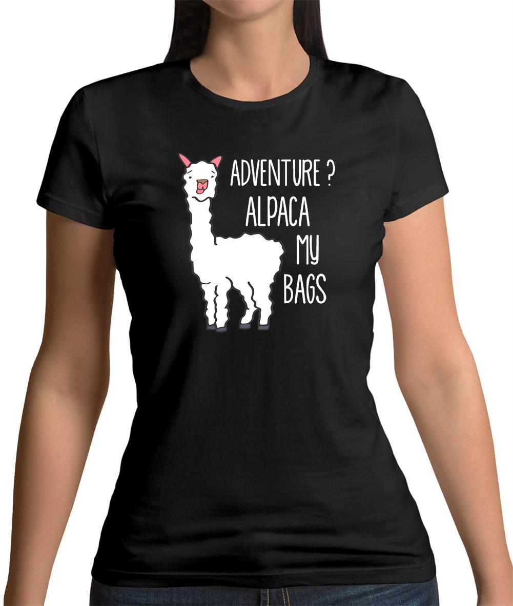 Adventure? Alpaca My Bags Womens T-Shirt - Funny - Joke M