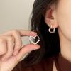 PONYKISS Tibetan Silver 18K Gold Plated Minimalist Heart Hoop Earrings for Women Cute Fashion  Light Luxury Accessories