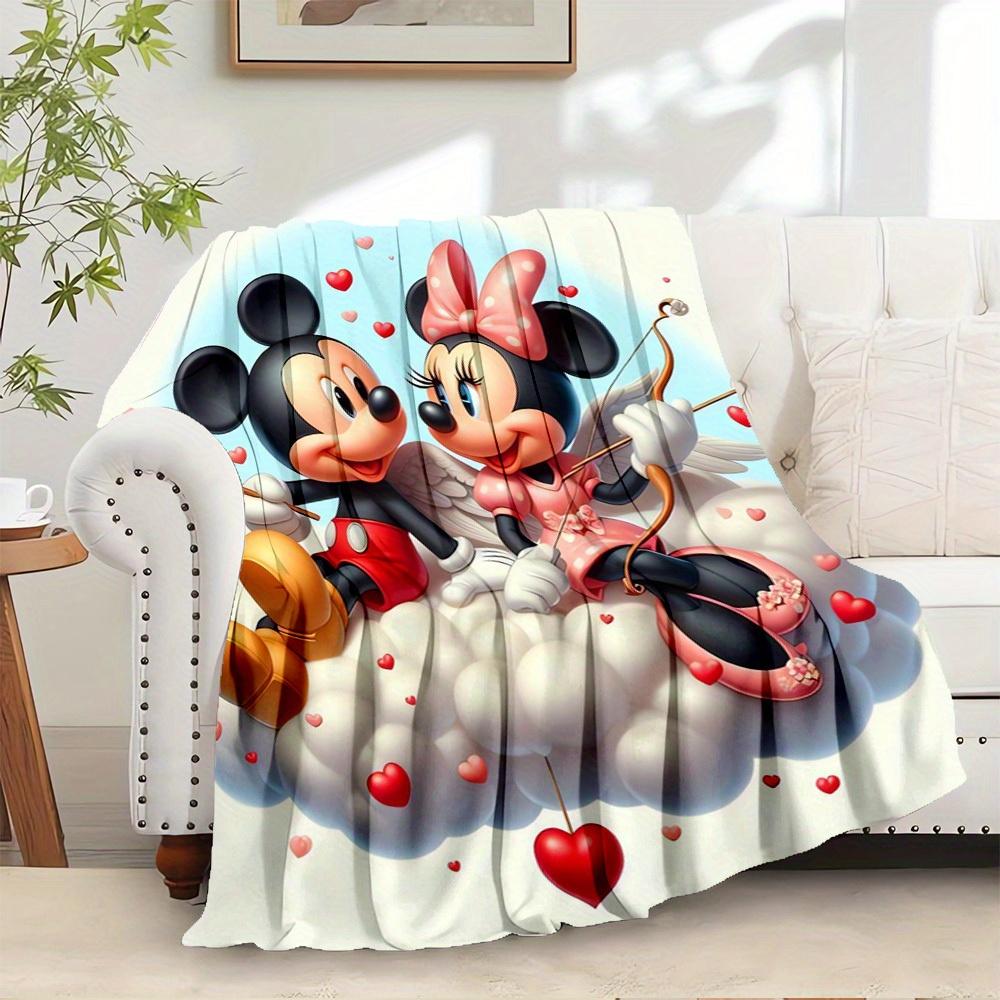

1pc Flannel Rainbow Mickey Cartoon Pattern Bed Cover Carpet Sofa Blanket Birthday Gift Home Decor Bedroom Bookmarkc029 130x150cm