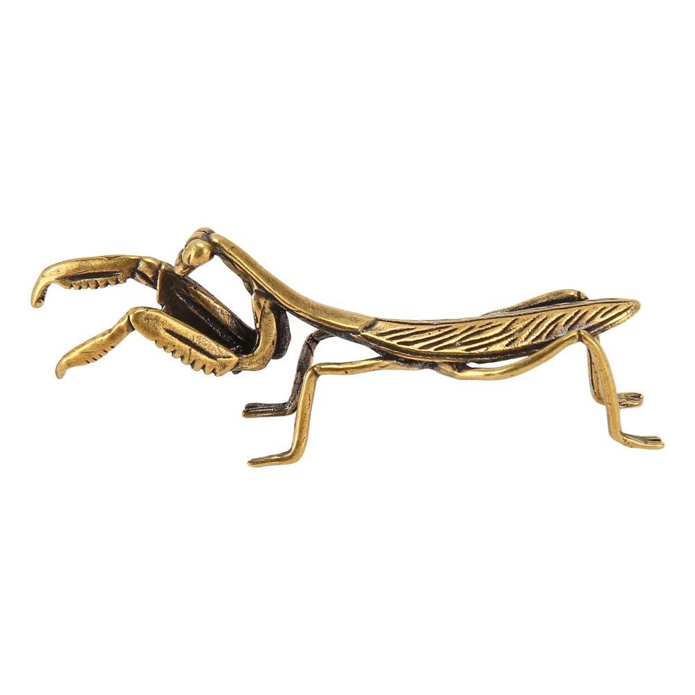 Brass Copper Mantis Statue Small Size Praying Mantis Sculpture Easter Art Collectible