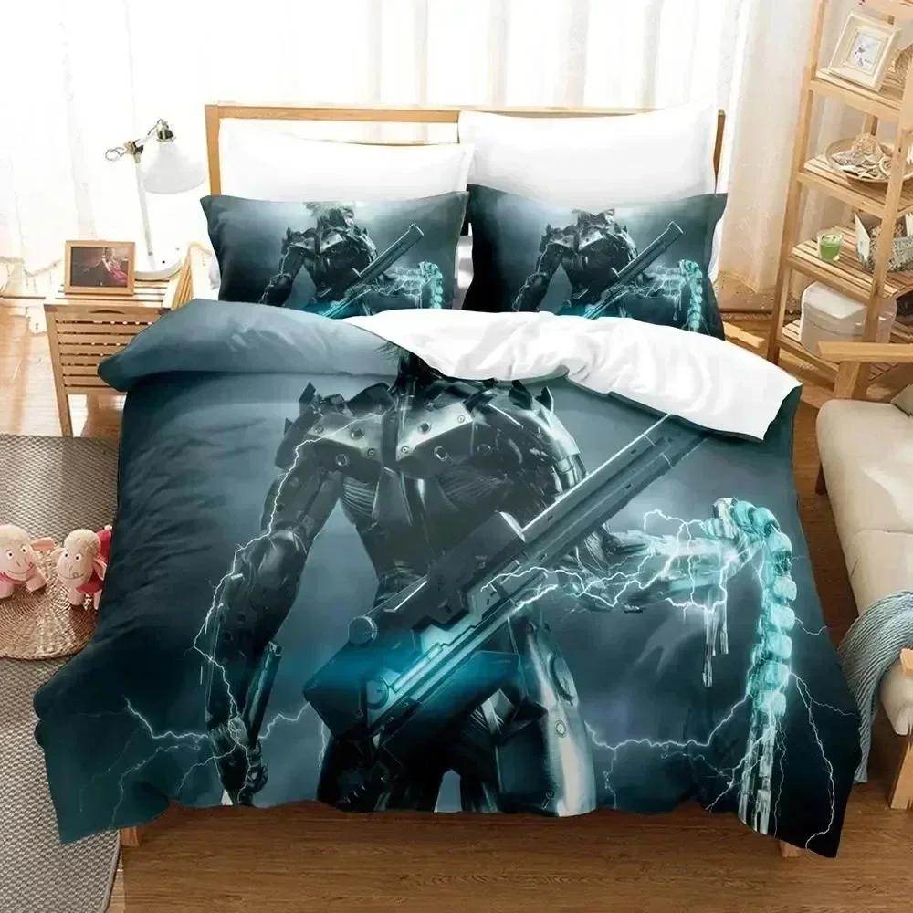 Anime Metal Gear Rising Revengeance On Steam Bedding Set Print With Pillowcase Duvet Cover Soft Queen King Size Bedclothes Home