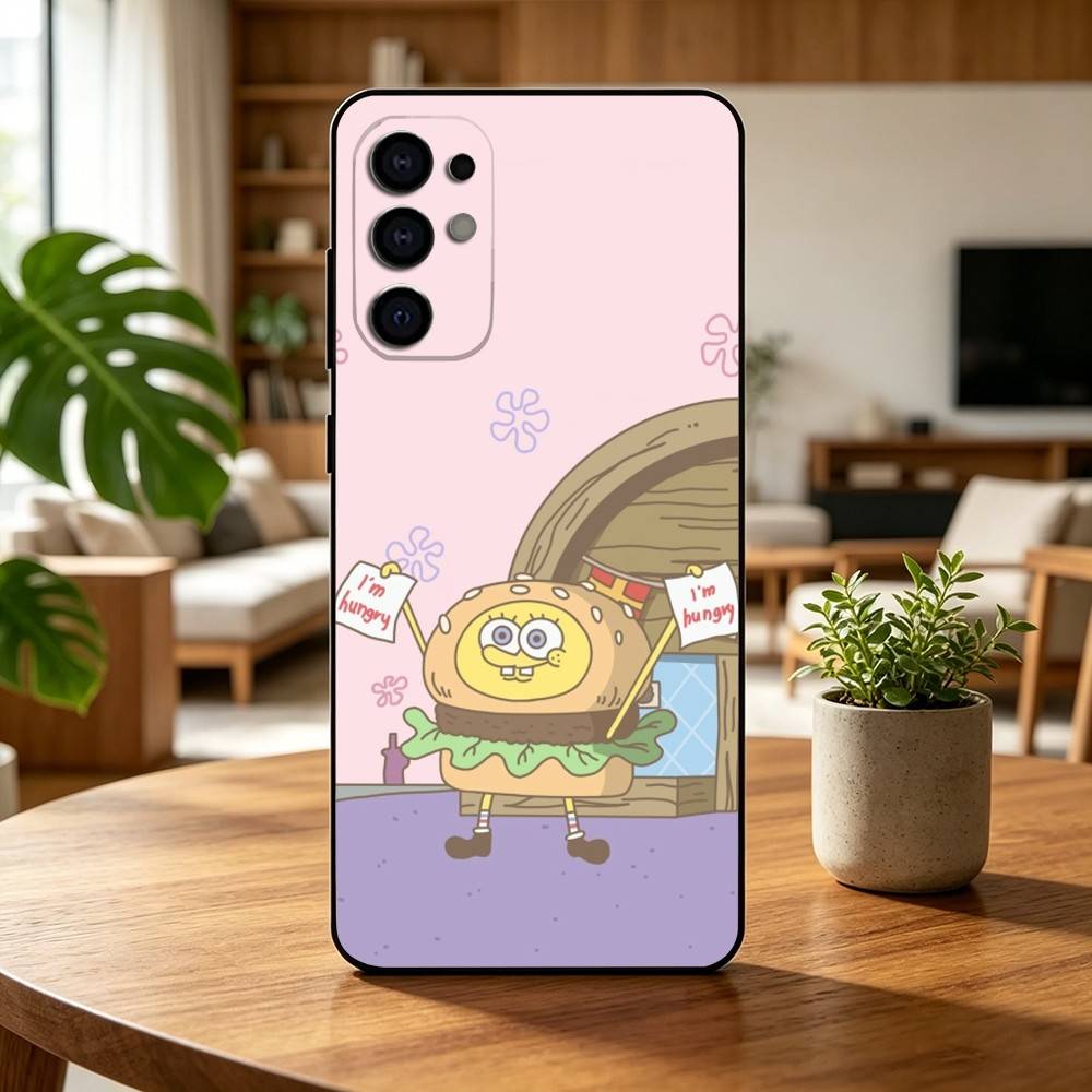 Animation S-Sponge Funny Z-Bob Phone Case Black Silicone Soft For Samsung S25,S24,S21,S22,S23,S30,Ultra,S20,Plus,Fe,Lite