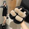 2024 Autumn/Winter New Casual Versatile Lazy Cotton Slippers Lazy Style Thick Bottom Plush Slippers for Women
