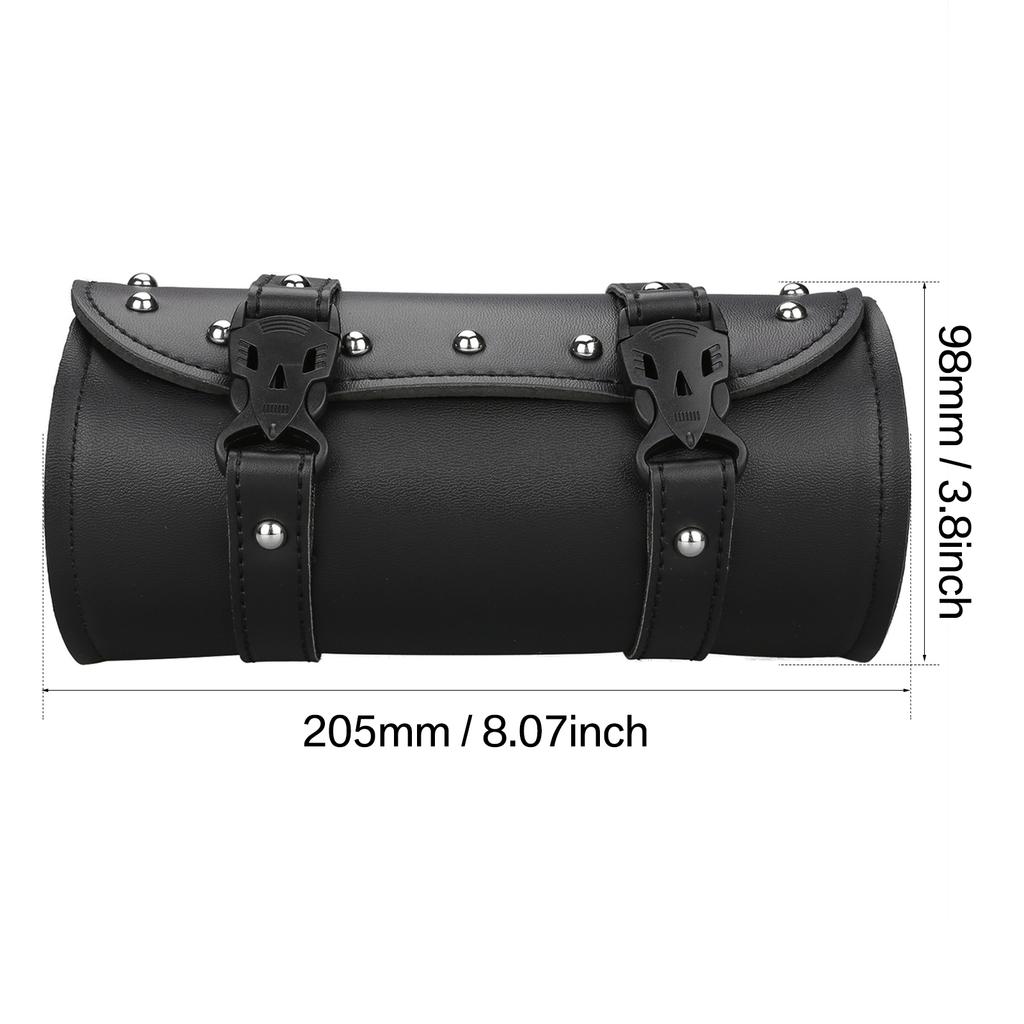 Motorcycle Front Fork Tool Bag Faux Leather Universal Handlebar Roll Bag Waterproof Fit For Harley Sportster Kawasaki Yamaha
