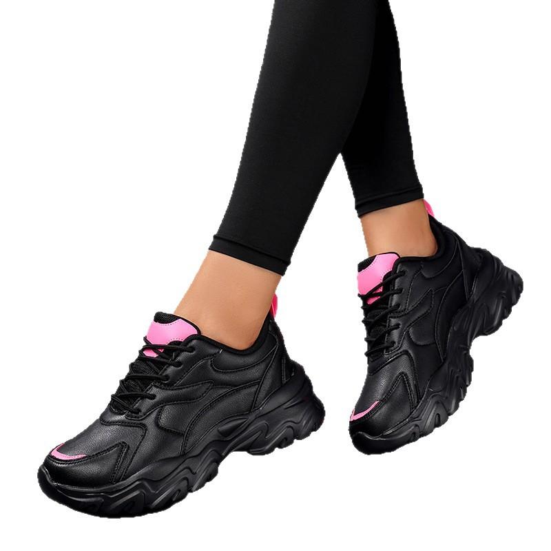 New thick-soled inner height increase autumn dad shoes sports mesh breathable