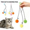 3 Stuks Hangend Kattenbal Speelgoed, Katten Pompons Speelgoed, Interactief Katten Speelgoed met Belletjes, Zachte Pluizige Kattenbal voor Binnenkatten Verlicht Verveling En Angst