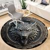 1PC Wolf Shield Office Round Rug, Non slip, Soft and Durable Office Rug for Interior Decoration, Perfect for Office