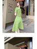 Elegant Women's 2025 French-Style Knit Dress: Summer Retro Socialite Waist-Cinching Design