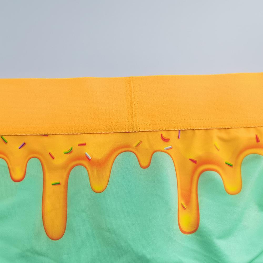 Men's Low-Rise Ice Silk Boxer Briefs Youthful Playful Cute Athletic Underwear Soft Comfort & All-Day Body-Hugging Fit