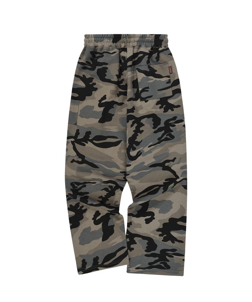 S'EST Camo Pintuck Wide Pants Gray