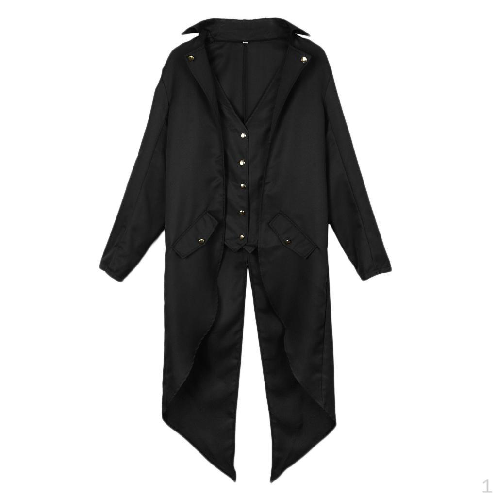 Куртка Мужская Стимпанк Готический Пальто Привлекательный Внешний Вид XL чёрный