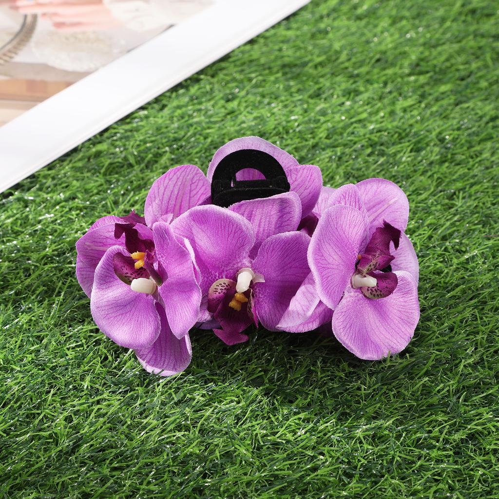 AWAYTR Phalaenopsis Orchidee Haarklammer Blume Haifischklemme Damen Retro Blumig Übertrieben Hochzeit Party Haarspange Haarschmuck