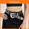 Stylish Pu Leather Belt With Alloy Needle Buckle Punk Rivet Design 3.8cm Wide For Summer 2023