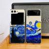 Retro Geweldige Kunst Van Gogh Olieverf Telefoonhoesje Voor Samsung Galaxy Z Flip 6 5 Harde PC Cover Voor Galaxy Z Flip 5 4 7 Transparante Behuizing