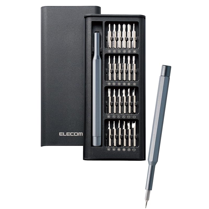 ELECOM Precision Screwdriver Set for Repair, Disassembly, and DIY. Lightweight, Nickel-plated to prevent rust, passed thermal shock and hardness
