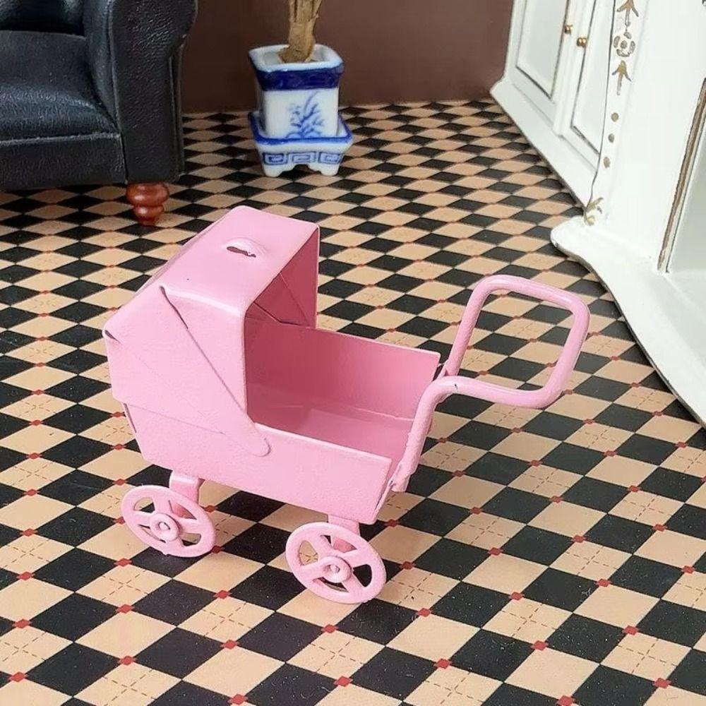 Realistic 1:12 Dollhouse Miniatures Mini Size Doll Pram Toys Doll House Accessories