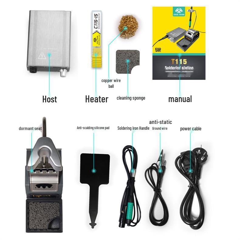 OSS T115 Hochleistungs-Profi-Lötstation—Elektrisches Lötkolben für Telefonreparatur, Konstanttemperaturregelung