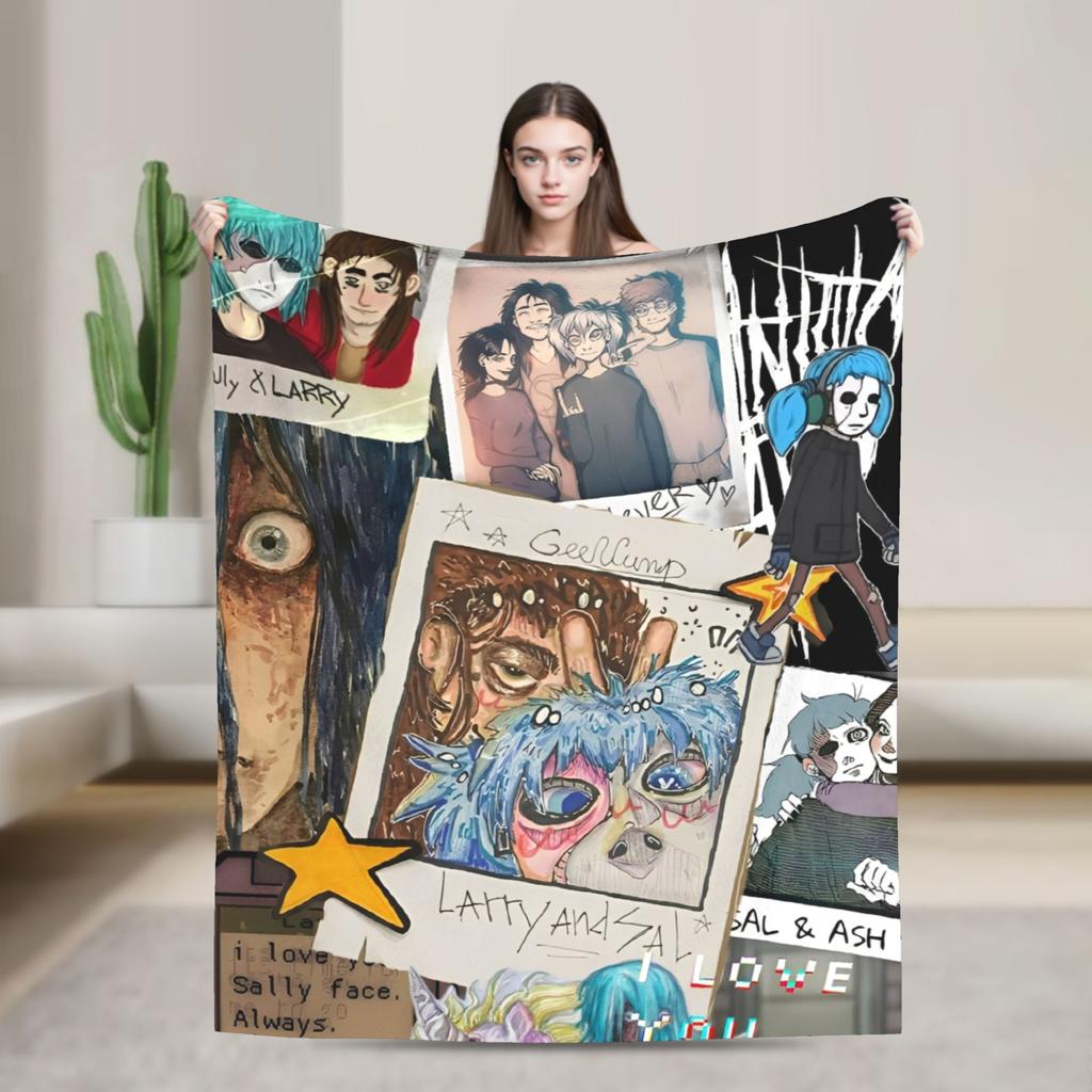 Sally Face Sal Fisher SF Plush Blankets Game Gothic Creative Throw Blankets for Home 150*125cm Ultra-Soft