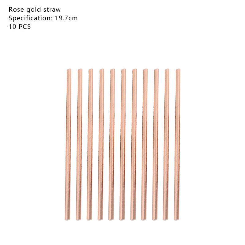 

Розовое тиснение золотом, праздничная сервировка стола, декор для свадьбы, детского праздника, дня рождения 10pcs-Straws