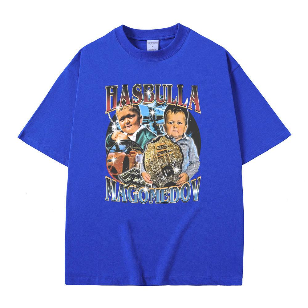 Hasbulla Magomedov Funny Meme T-shirt Men's Vintage Oversized Tshirt Men Women Casual 100% Cotton T Shirt Short Sleeve Fan Gift