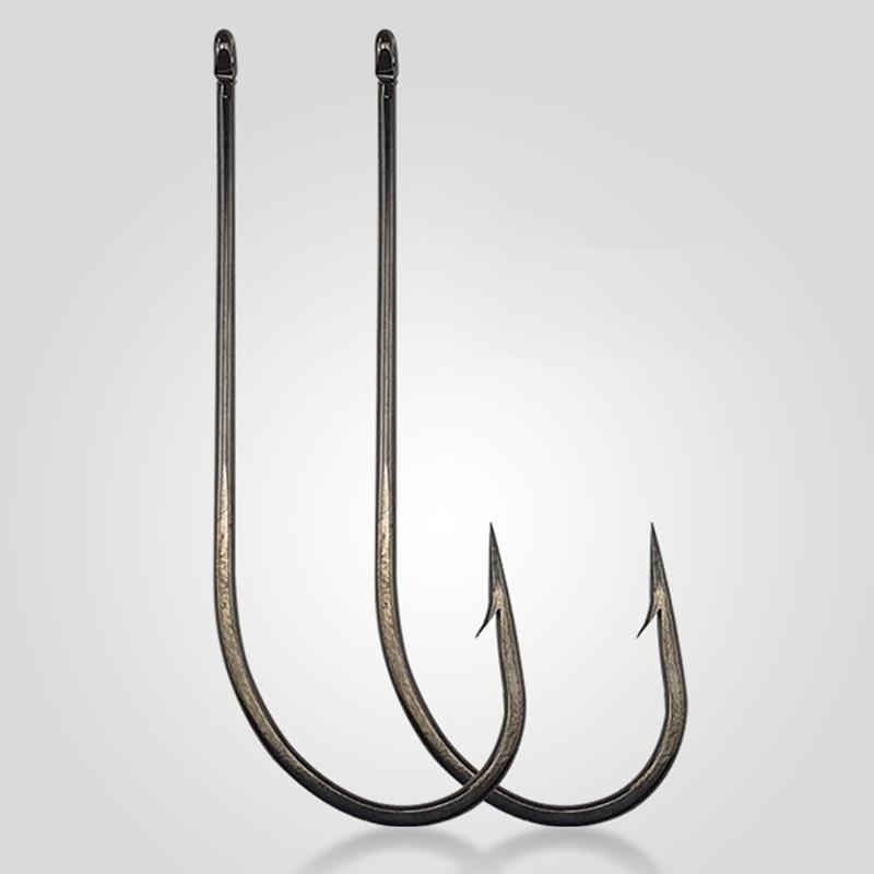 

Наборы по 10 шт. Крючки для ловли рыбы с длинным цевьем, с ушками и трубкой для оснастки – Тяжелый бородка для глубоководной/морской рыбалки 3_0