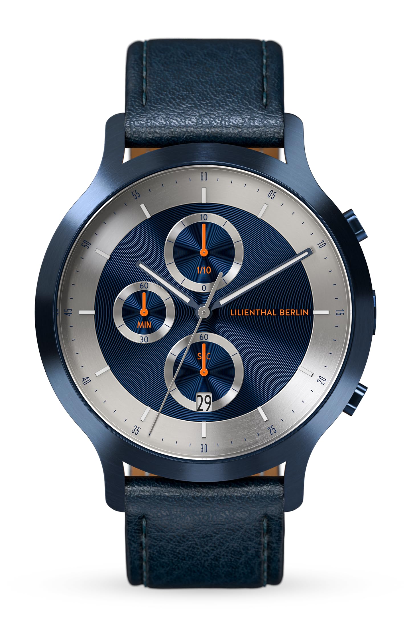 

Made in Blue [Lilianthal Berlin] Wristwatch, Chronograph, Date, Germany, CD1-003-B003EB, Men s, синій