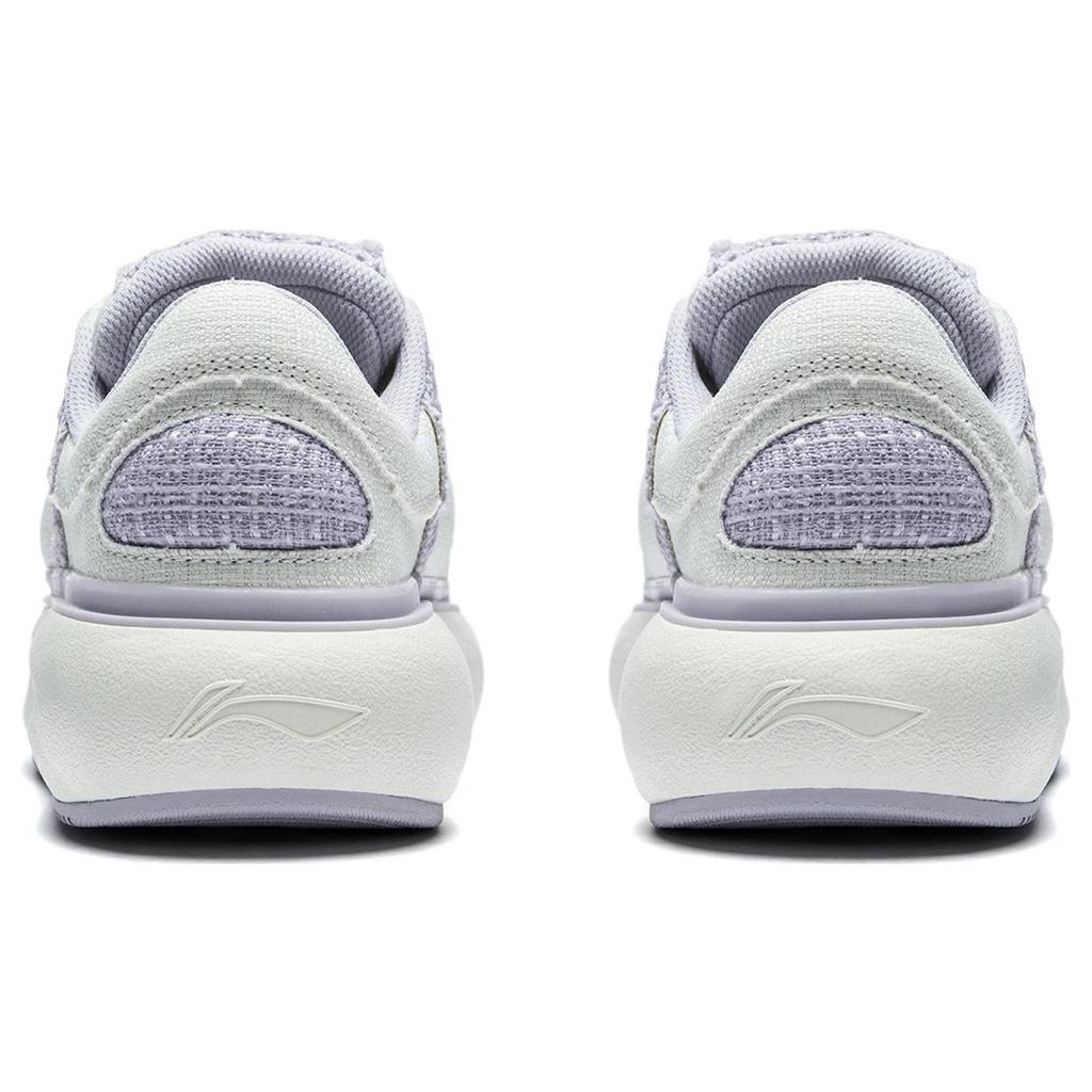Li Ning Yun You C4D Comfortable Cushioning, Wear Resistant Low Top Casual Shoes Women's Beige White Purple AZGT090-15