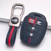 Silicone Key Cover keychain for Toyota Corolla Camry RAV4 Highlander Prado, Fits Toyota Corolla Camry RAV4 Yaris Hilux Highlander Prado Vios Fortuner