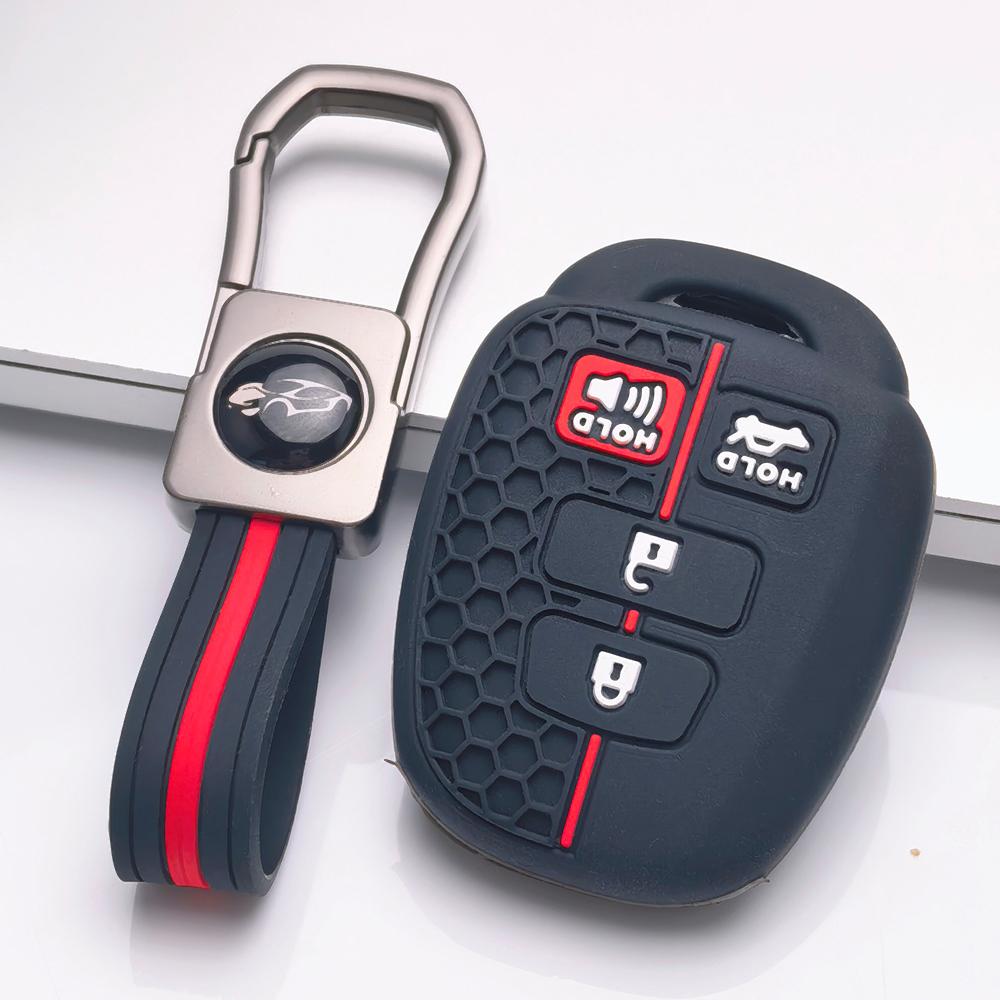 Silicone Key Cover keychain for Toyota Corolla Camry RAV4 Highlander Prado, Fits Toyota Corolla Camry RAV4 Yaris Hilux Highlander Prado Vios Fortuner