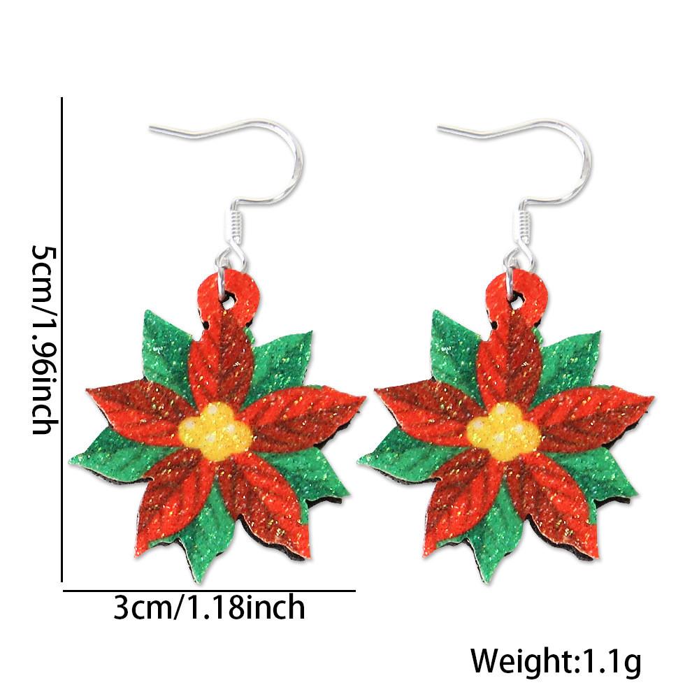 

Themed Adorable Christmas Earrings With Silver Plated Santa Claus And Designs Reindeer Christmas Flower